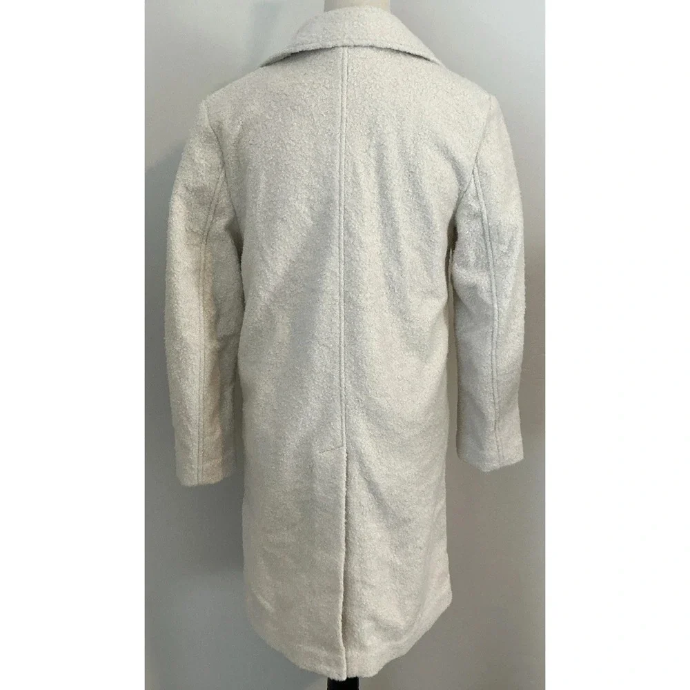 Loft Teddy Sherpa Double Breasted Overcoat Boucle Off White Womens Coat NWT XS‎